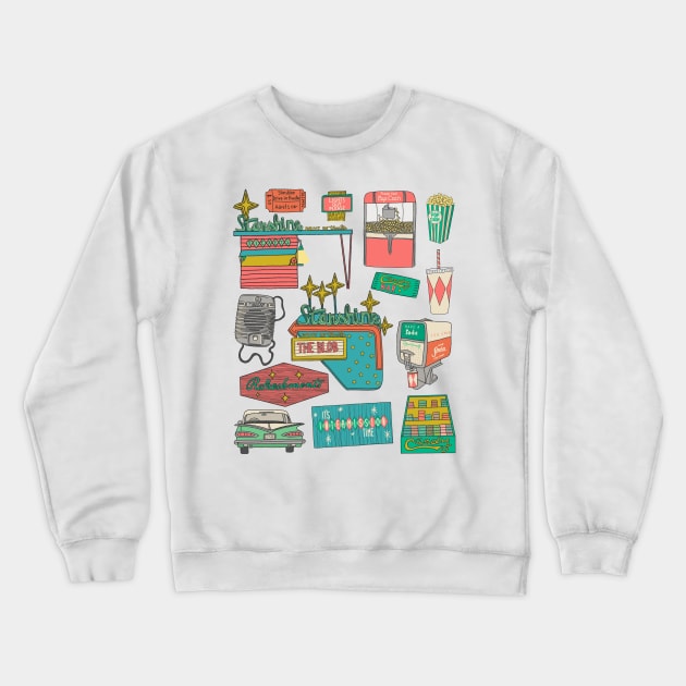 Drive-In Theater Crewneck Sweatshirt by jenblove